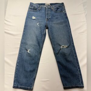 Everlane The Summer Jean Distressed Straight Leg Blue 26